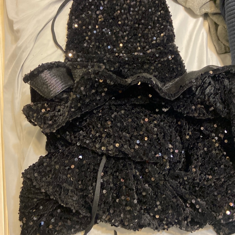 Black Sequin Mermaid Dress - Picture 3 of 4